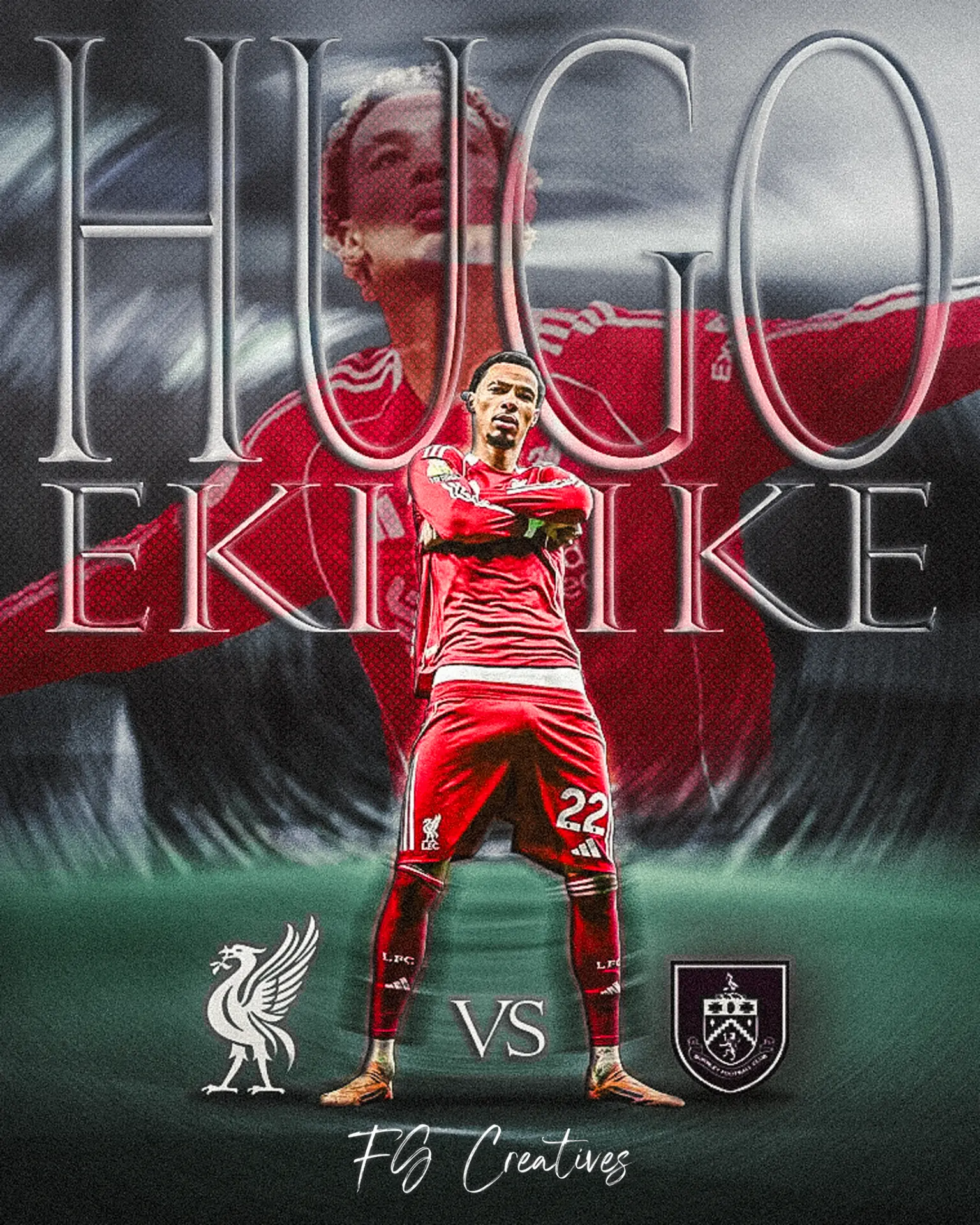 Football player graphic featuring Ekitike